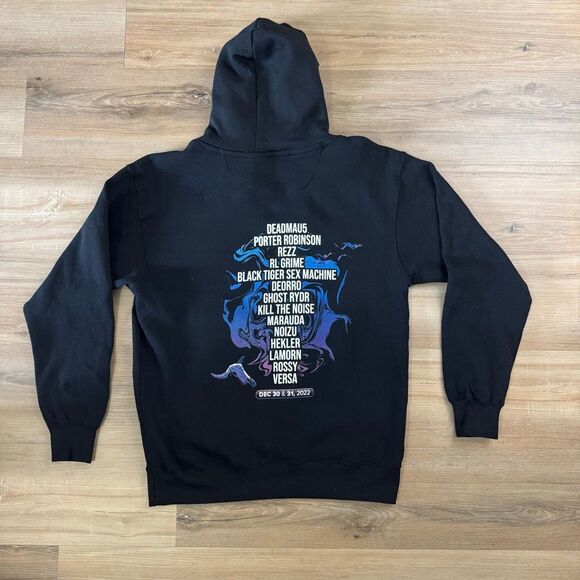 Jackpot NYE Festival Las Vegas 2022 Black Hoodie Size Large RVLTN EDM Neon Rave - Picture 4 of 5